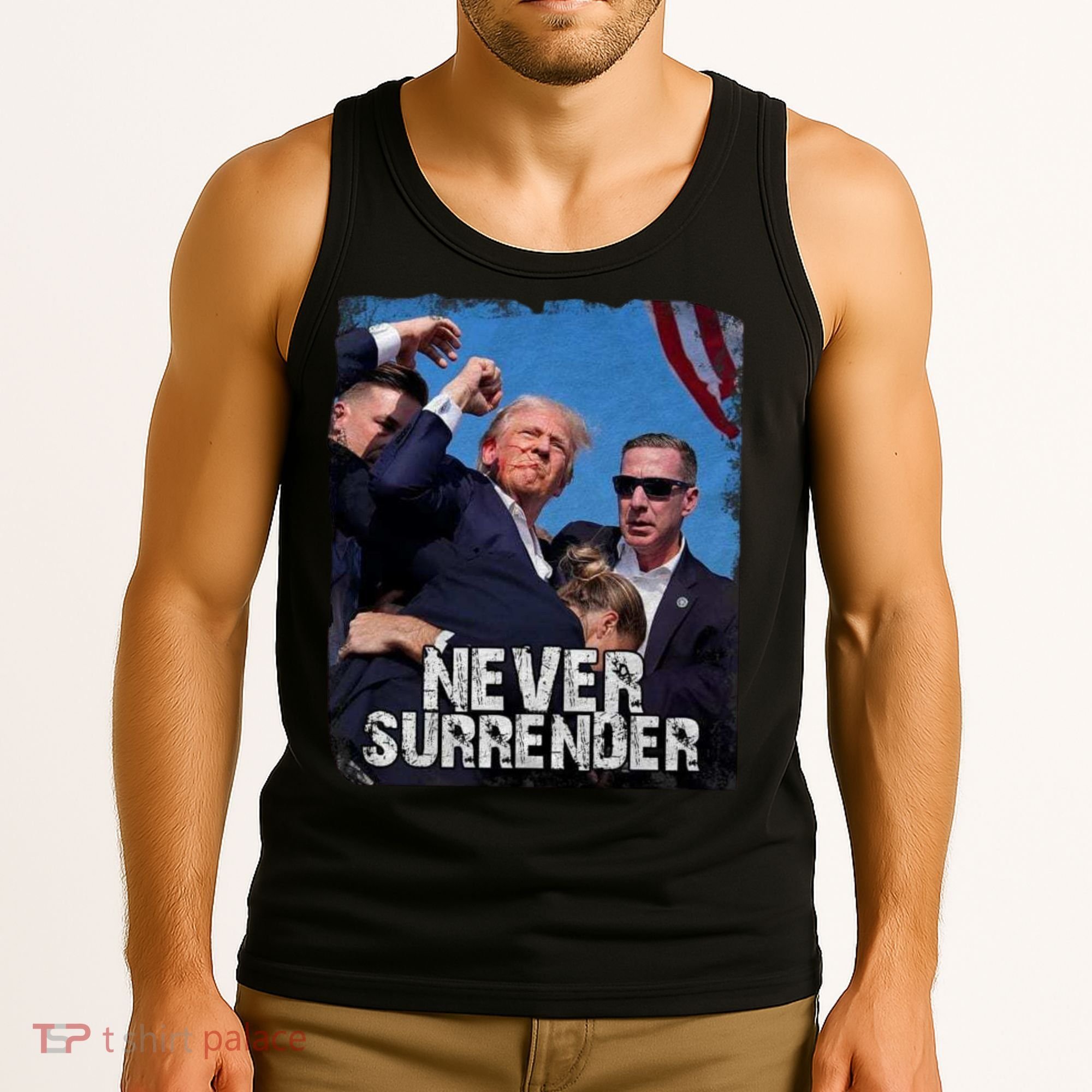 Pray For President Trump Never Surrender Tank Top