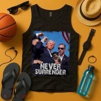 Pray For President Trump Never Surrender Tank Top thumb 4