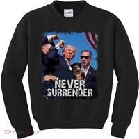 Pray For President Trump Never Surrender Kids Sweatshirt thumb 0