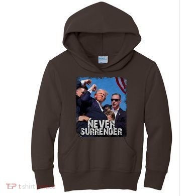 Pray For President Trump Never Surrender Kids Hoodie