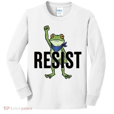 Portland Frog Protest Resist Kids Long Sleeve Shirt