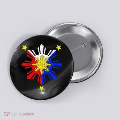 Pinoy Filipino Philippine Flag Sun Button