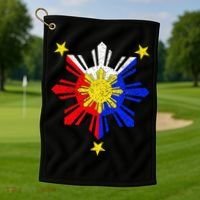 Pinoy Filipino Philippine Flag Sun Golf Towel thumb 1
