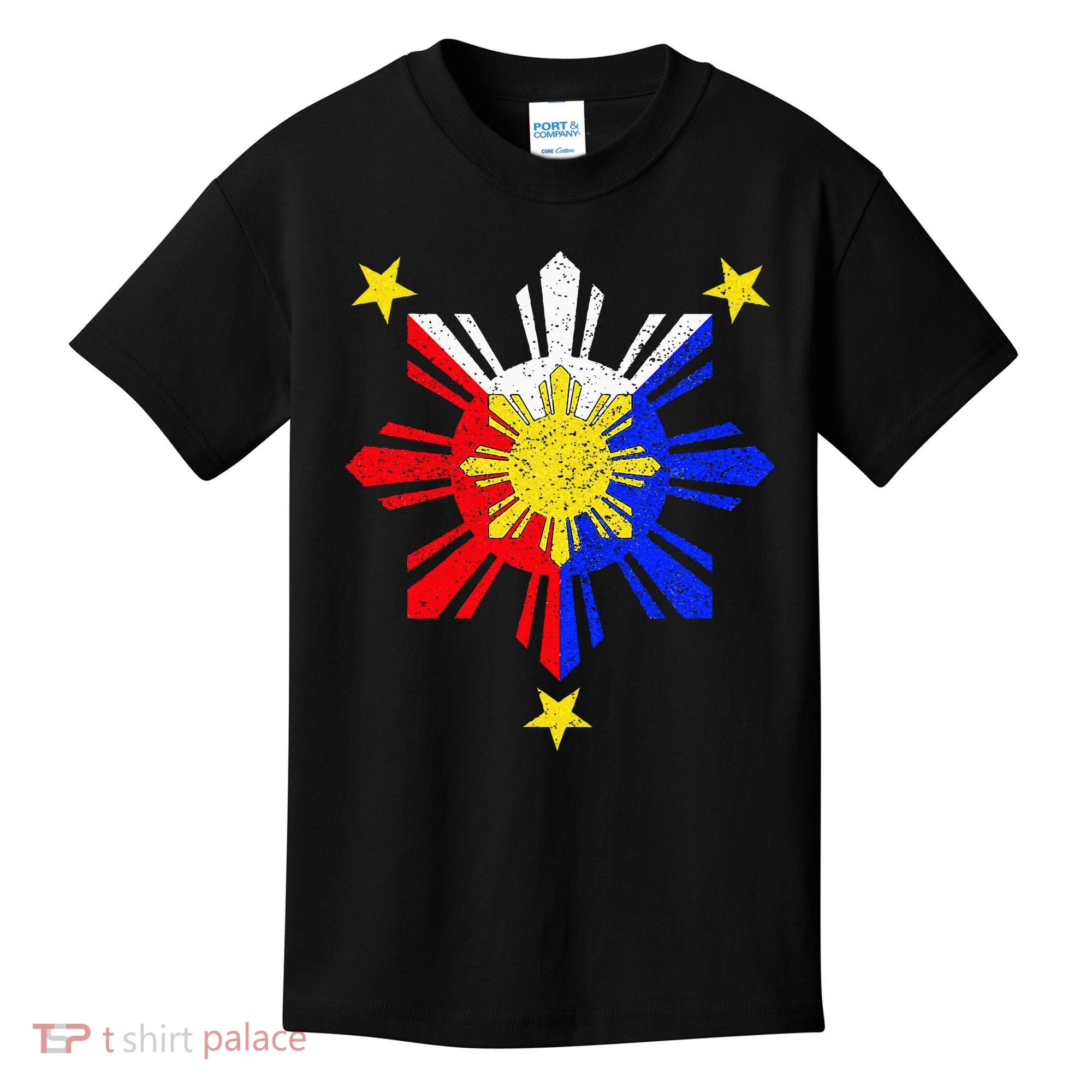 Pinoy Filipino Philippine Flag Sun Kids T-Shirt