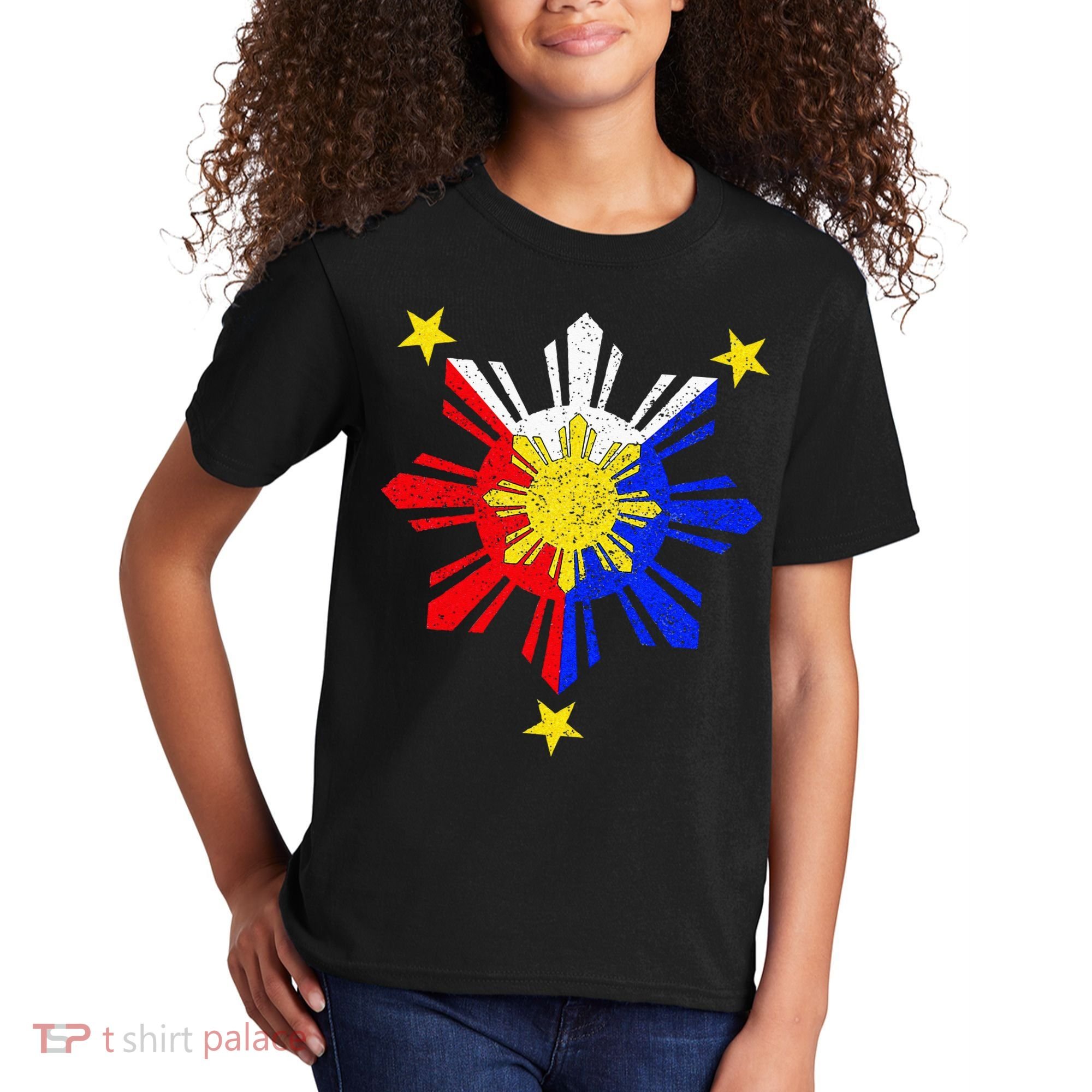 Pinoy Filipino Philippine Flag Sun Kids T-Shirt