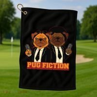 Pug Fiction Golf Towel thumb 1
