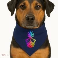 Pineapple Funny Pineapple Hawaii Summer Pineapple USA-Made Doggie Bandana thumb 1