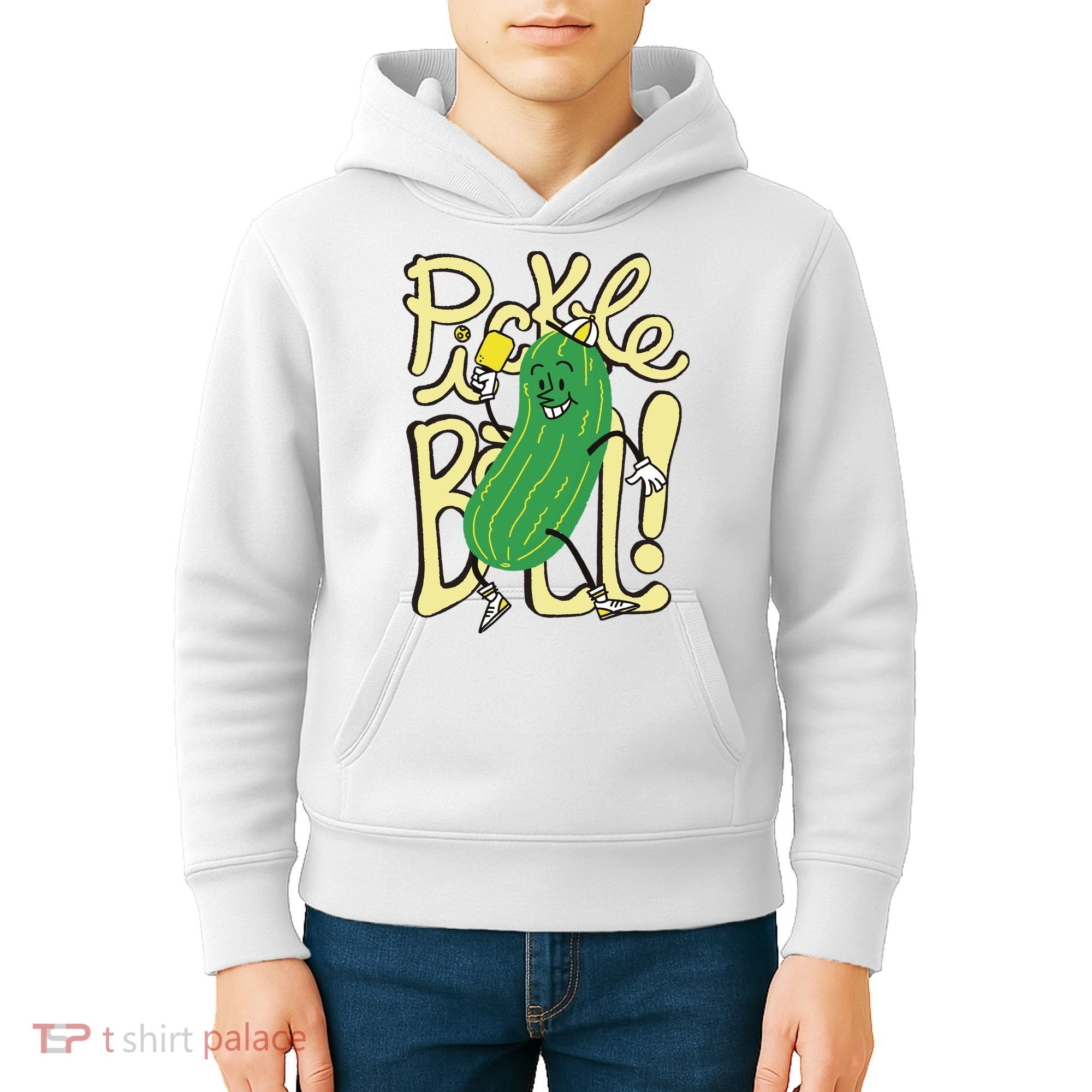 Pickleball Funny Pickle Sport Kids Hoodie