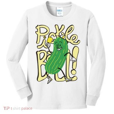 Pickleball Funny Pickle Sport Kids Long Sleeve Shirt