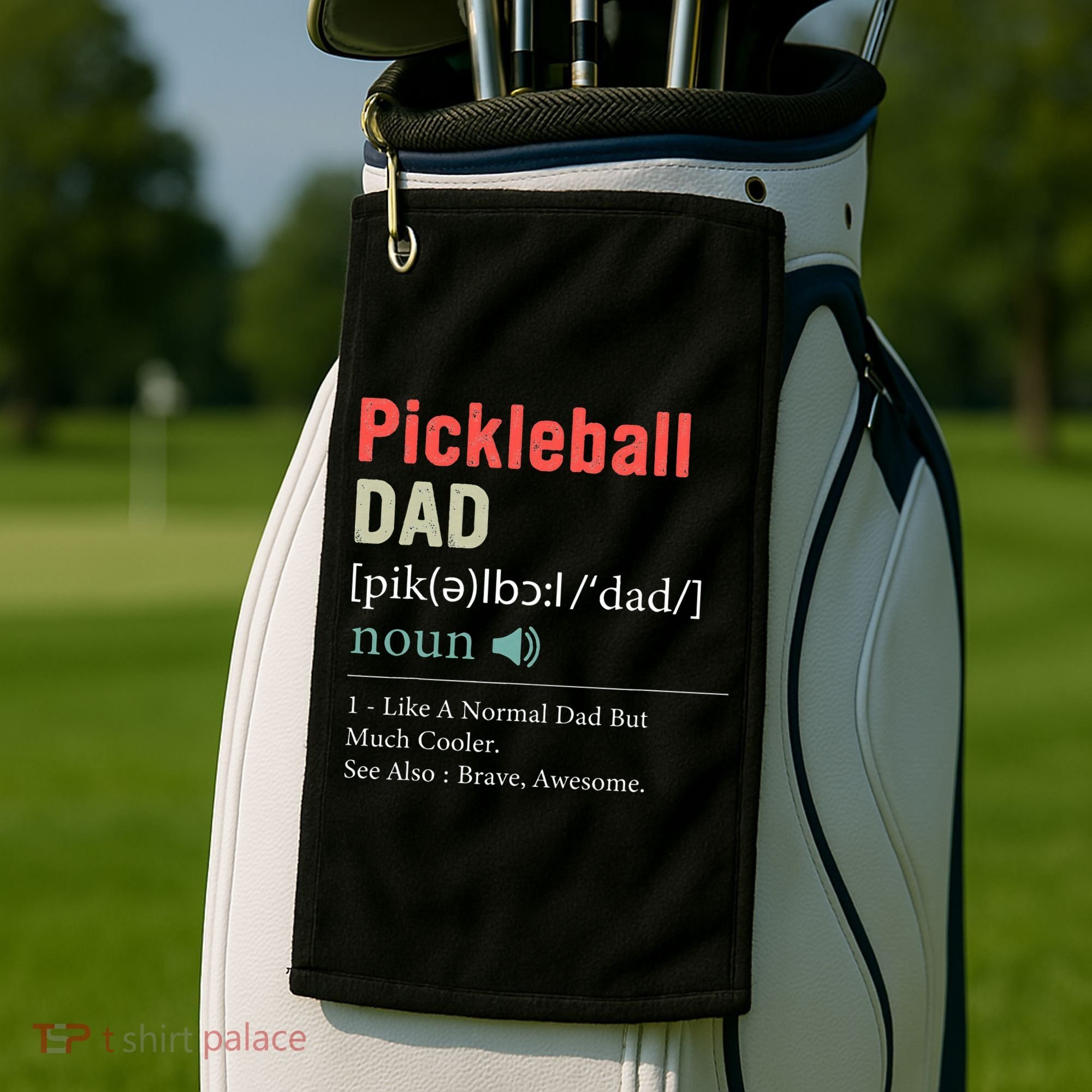 Pickleball Funny Pickleball Dad Definition Father's Day Golf Towel