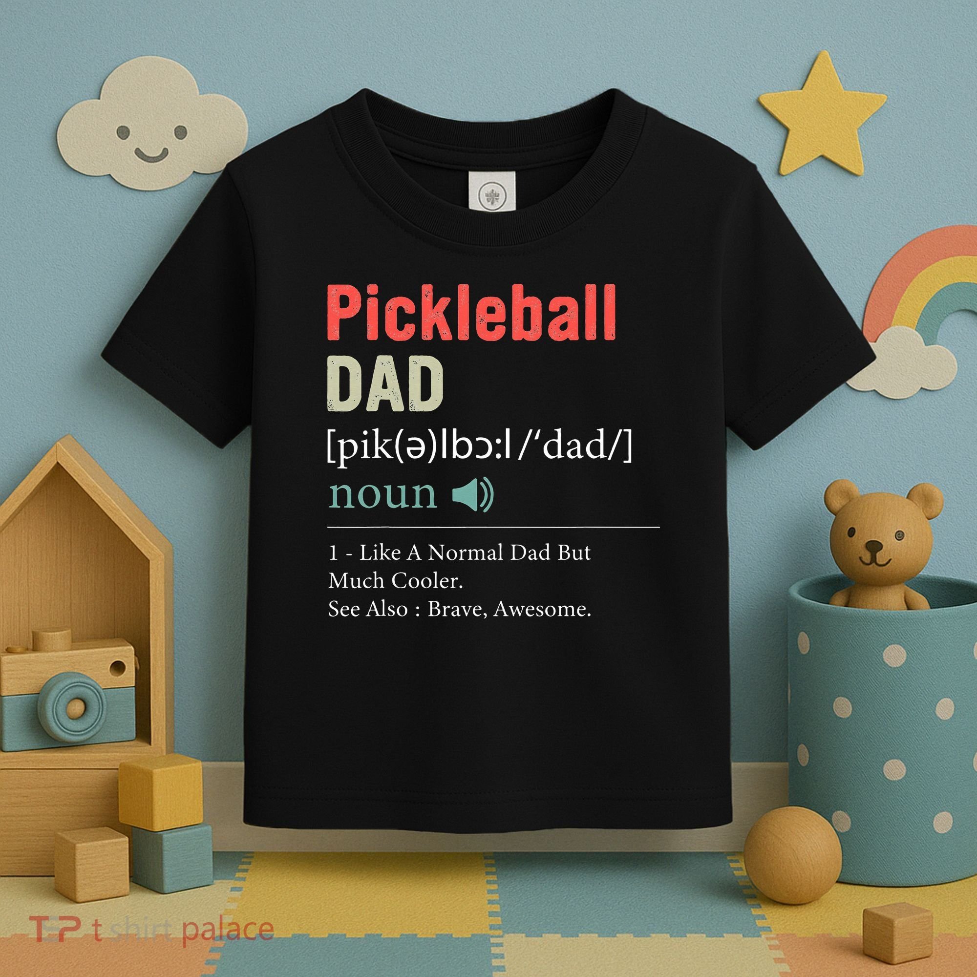 Pickleball Funny Pickleball Dad Definition Father's Day Toddler T-Shirt
