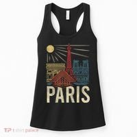 Paris France Paris Vacation Eiffel Tower Paris Souvenir Women's Tank Top thumb 0