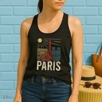 Paris France Paris Vacation Eiffel Tower Paris Souvenir Women's Tank Top thumb 2