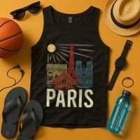 Paris France Paris Vacation Eiffel Tower Paris Souvenir Tank Top thumb 4