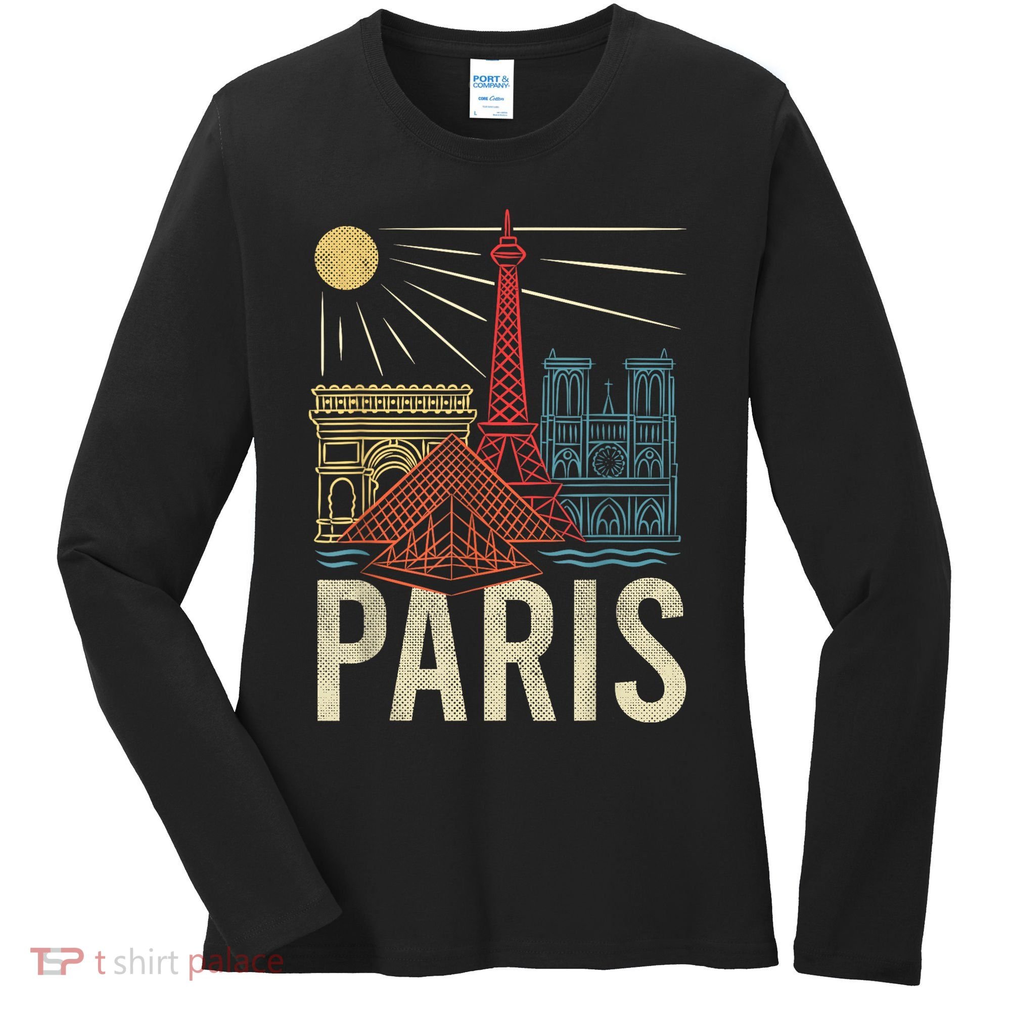 Paris France Paris Vacation Eiffel Tower Paris Souvenir Women's Long Sleeve Shirt