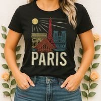 Paris France Paris Vacation Eiffel Tower Paris Souvenir Women's T-Shirt thumb 2