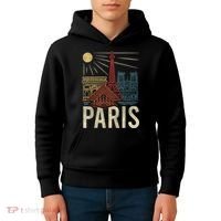 Paris France Paris Vacation Eiffel Tower Paris Souvenir Kids Hoodie thumb 4