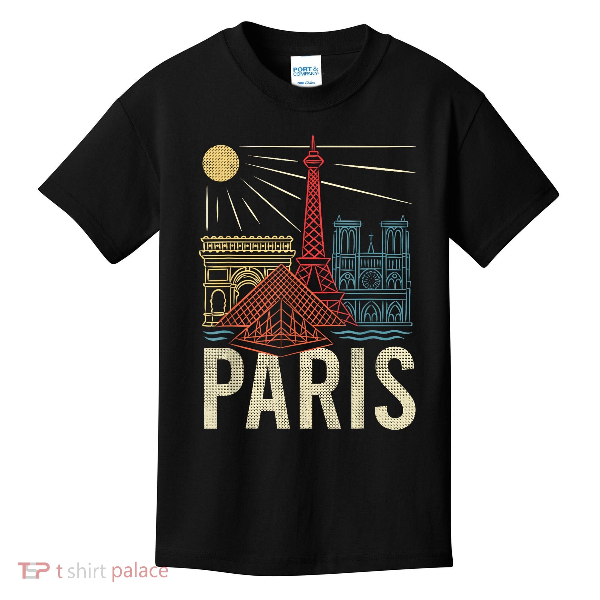 Paris France Paris Vacation Eiffel Tower Paris Souvenir Kids T-Shirt
