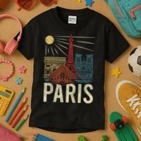 Paris France Paris Vacation Eiffel Tower Paris Souvenir Kids T-Shirt thumb 3