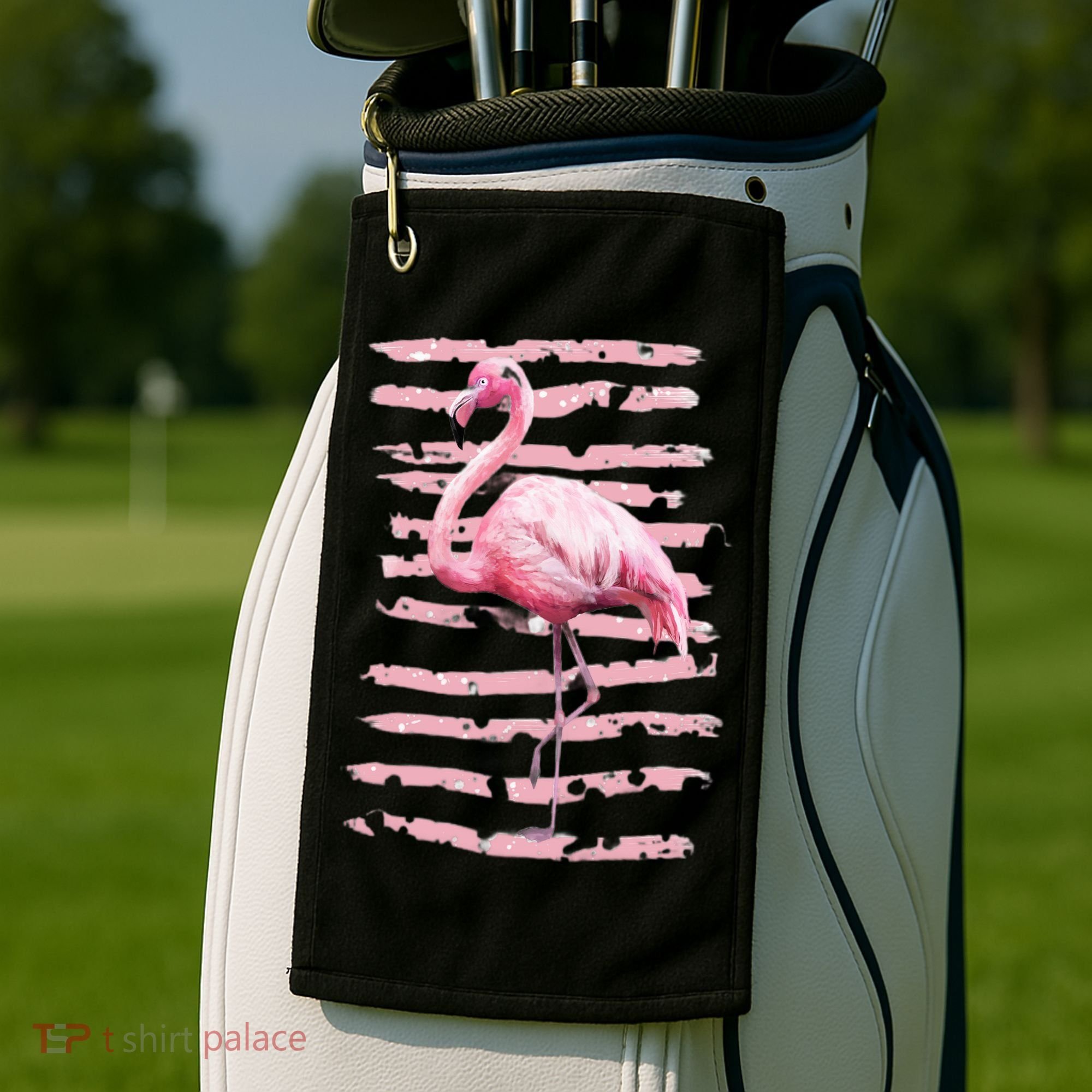 Pink Flamingo Golf Towel