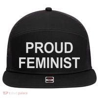 Proud Feminist 7 Panel Mesh Trucker Snapback Hat thumb 0