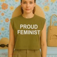 Proud Feminist Garment-Dyed Women's Muscle Tee thumb 4
