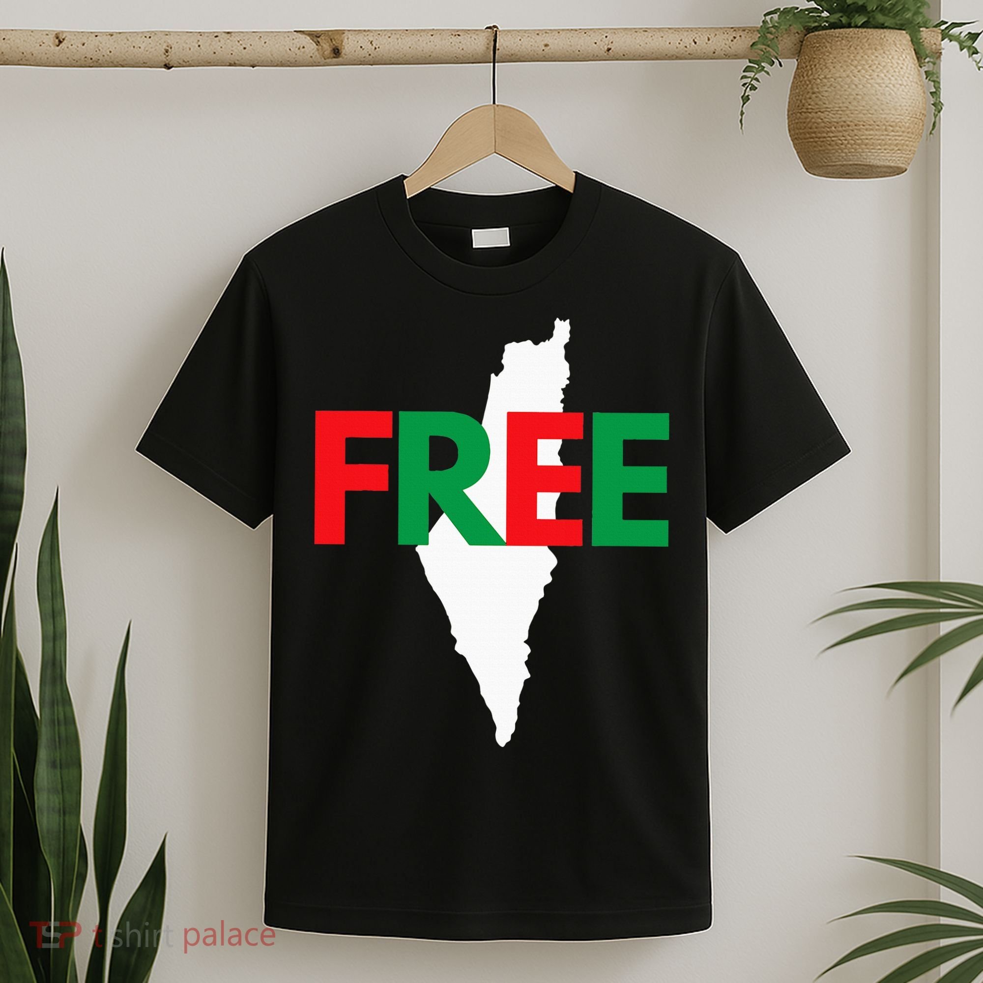 Palestine Free Palestine In Arabic Free Gaza Palestine Flag T-Shirt