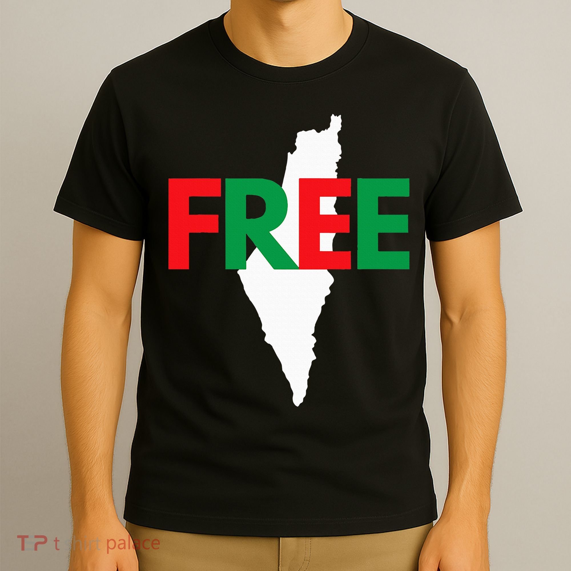 Palestine Free Palestine In Arabic Free Gaza Palestine Flag T-Shirt