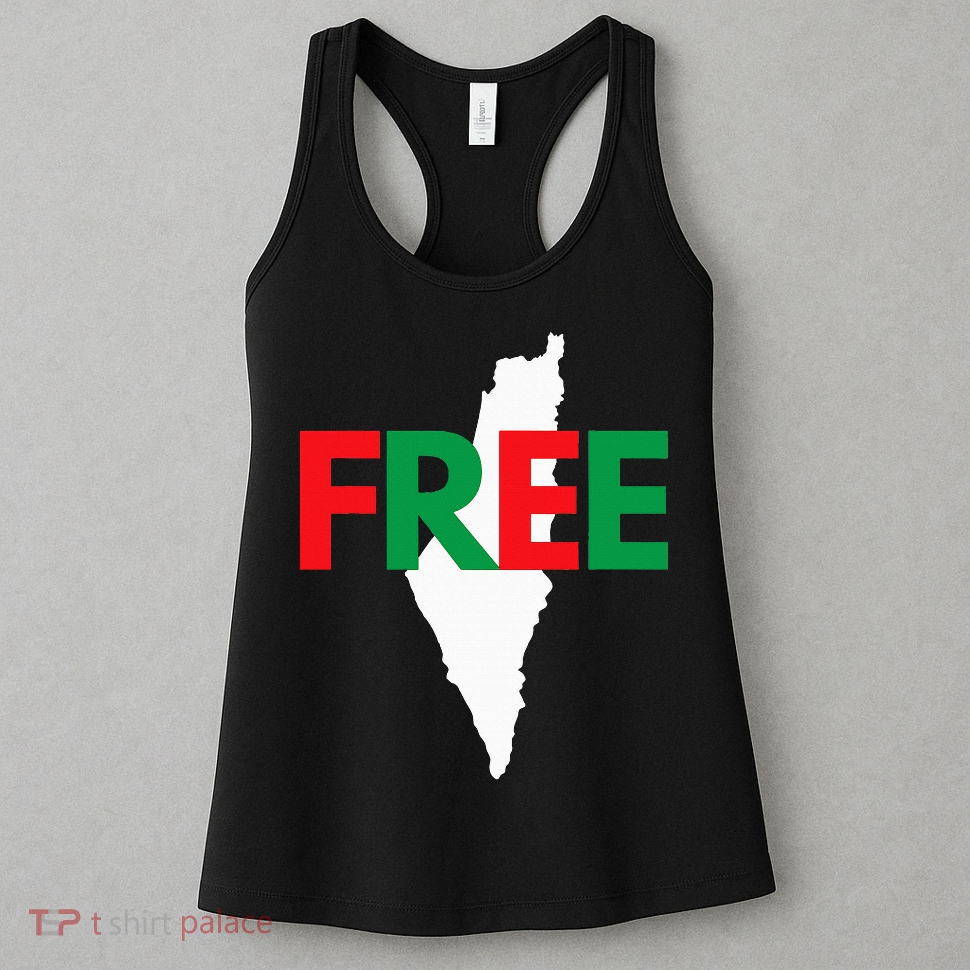 Palestine Free Palestine In Arabic Free Gaza Palestine Flag Women's Tank Top