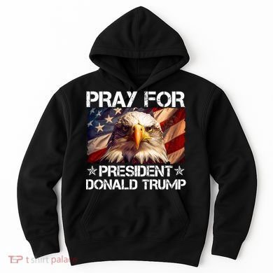 Pray For President Donald Trump American Flag Eagle Hoodie