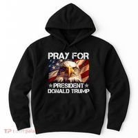 Pray For President Donald Trump American Flag Eagle Hoodie thumb 0
