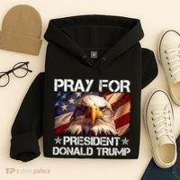 Pray For President Donald Trump American Flag Eagle Hoodie thumb 4