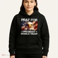 Pray For President Donald Trump American Flag Eagle Hoodie thumb 5