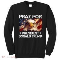 Pray For President Donald Trump American Flag Eagle Sweatshirt thumb 0
