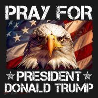 Pray For President Donald Trump American Flag Eagle Bucket Hat thumb 4