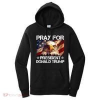 Pray For President Donald Trump American Flag Eagle Women's Hoodie thumb 0