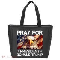 Pray For President Donald Trump American Flag Eagle Tote Bag thumb 0
