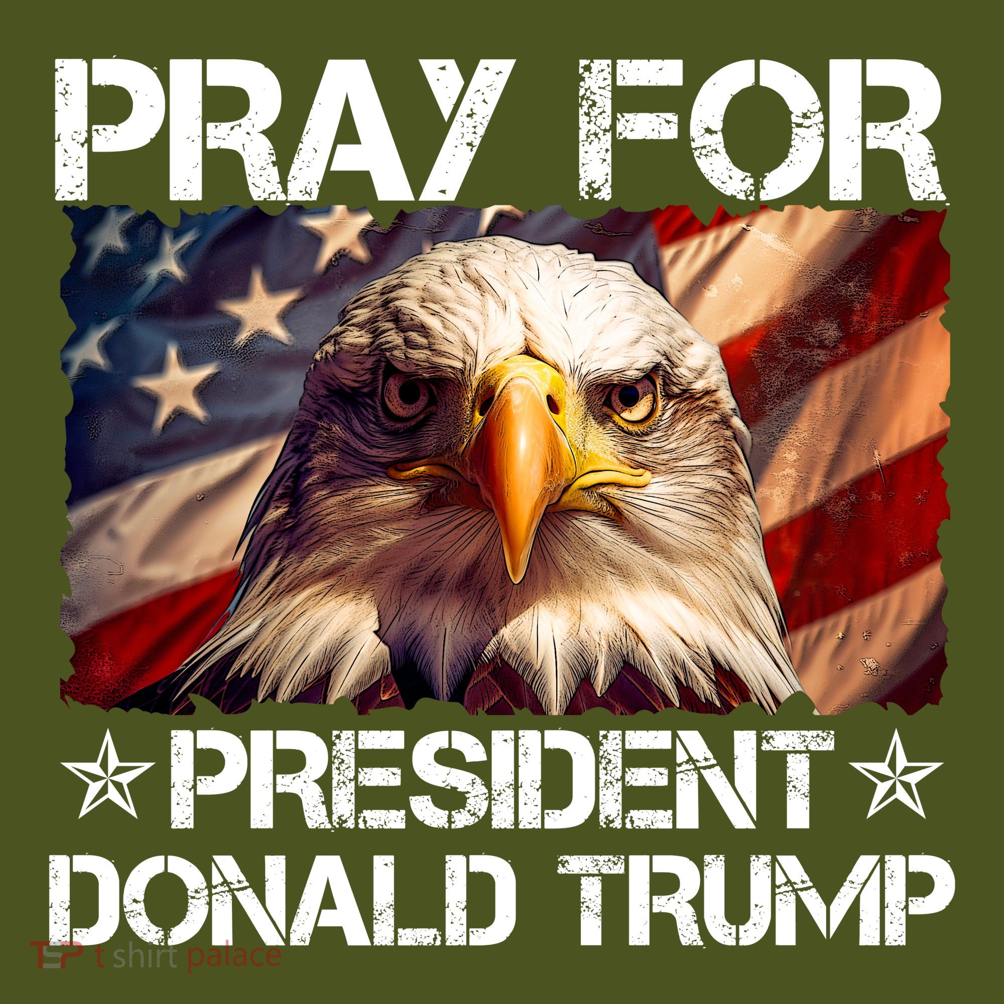 Pray For President Donald Trump American Flag Eagle Long Sleeve Shirt