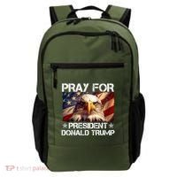 Pray For President Donald Trump American Flag Eagle Backpack thumb 0