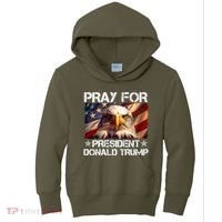 Pray For President Donald Trump American Flag Eagle Kids Hoodie thumb 0
