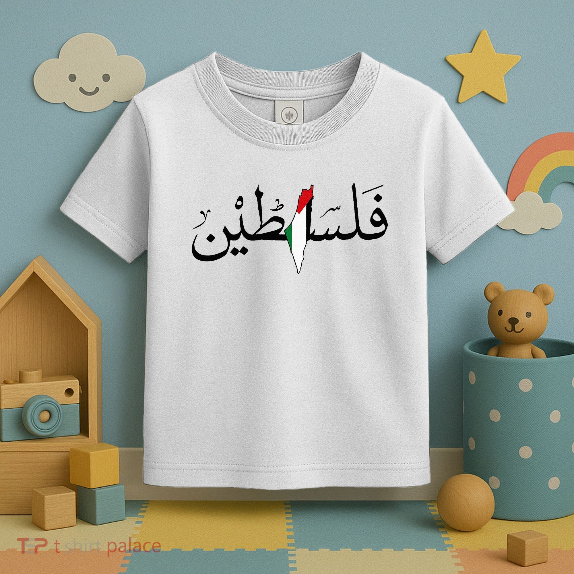 Palestine Free Palestine in Arabic Free Gaza Palestine Map Toddler T-Shirt