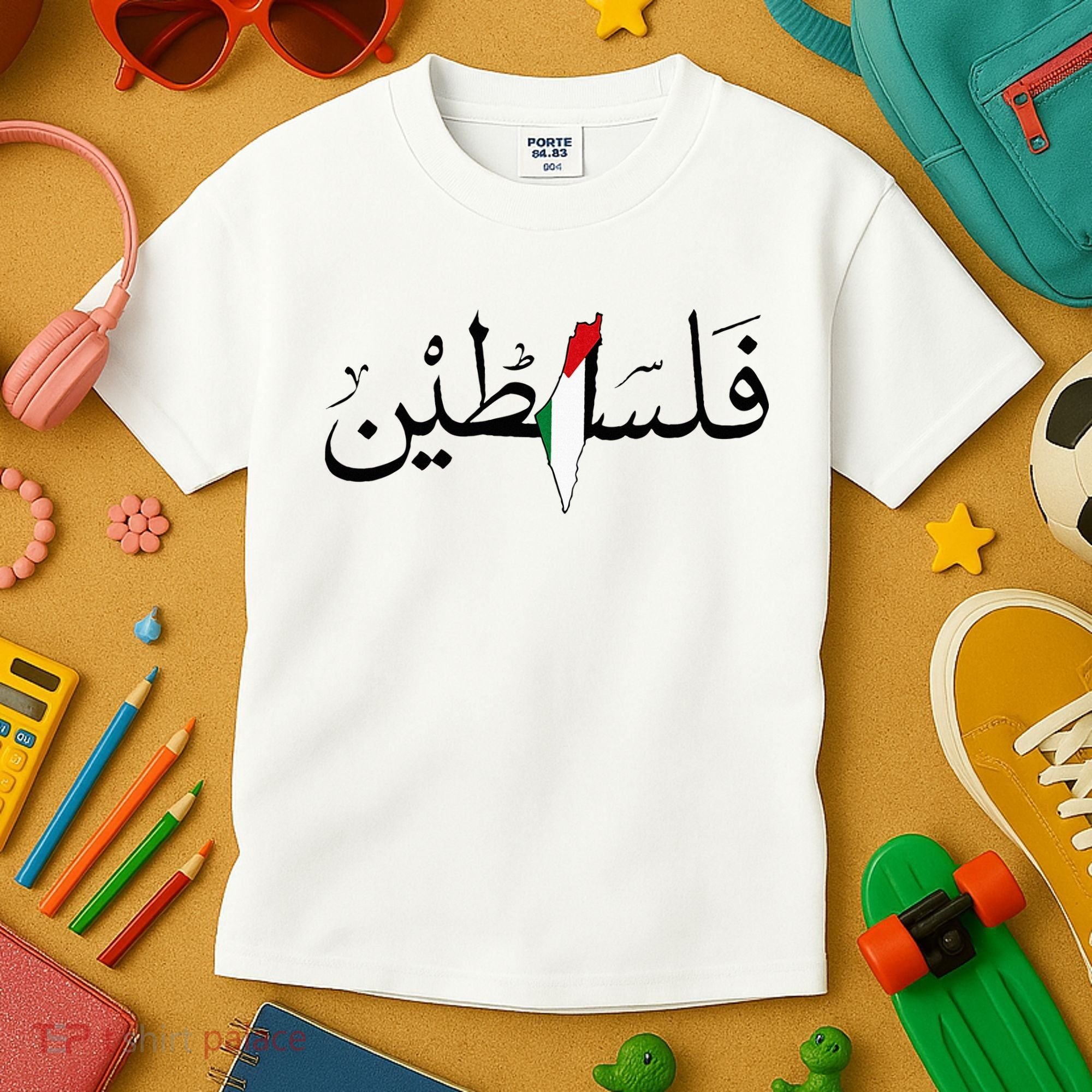 Palestine Free Palestine in Arabic Free Gaza Palestine Map Kids T-Shirt