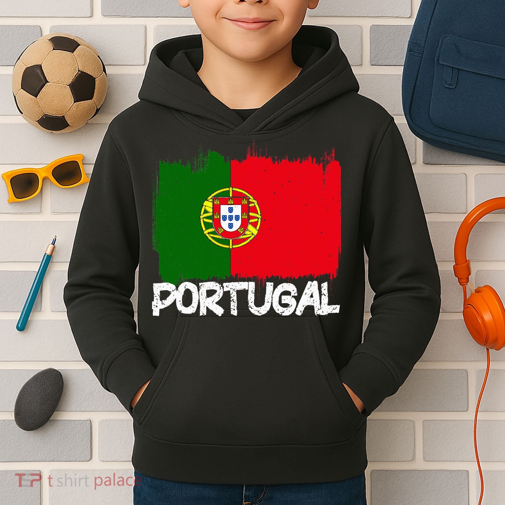 Portugal Flag Kids Hoodie