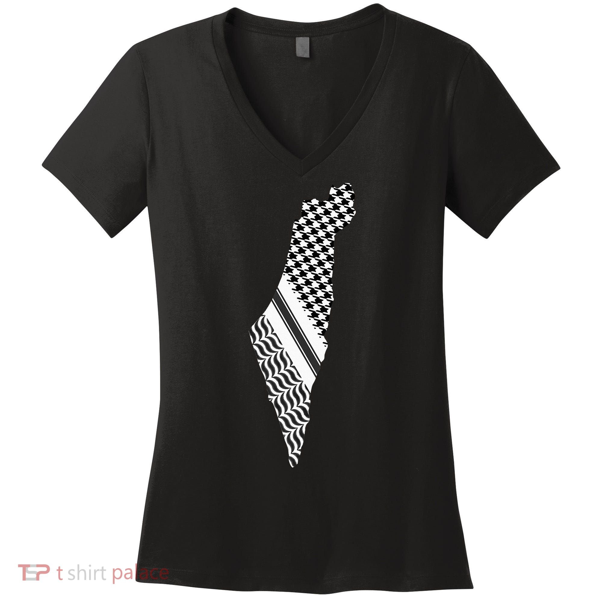 Palestine Free Palestine Free Gaza Palestine Flag Women's V-Neck T-Shirt