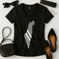 Palestine Free Palestine Free Gaza Palestine Flag Women's V-Neck T-Shirt thumb 2