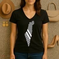Palestine Free Palestine Free Gaza Palestine Flag Women's V-Neck T-Shirt thumb 3