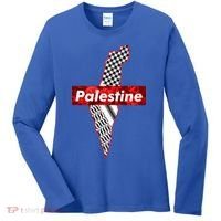 Palestine Free Palestine Free Gaza Palestine Flag Arabic Cool Gift Women's Long Sleeve Shirt thumb 0