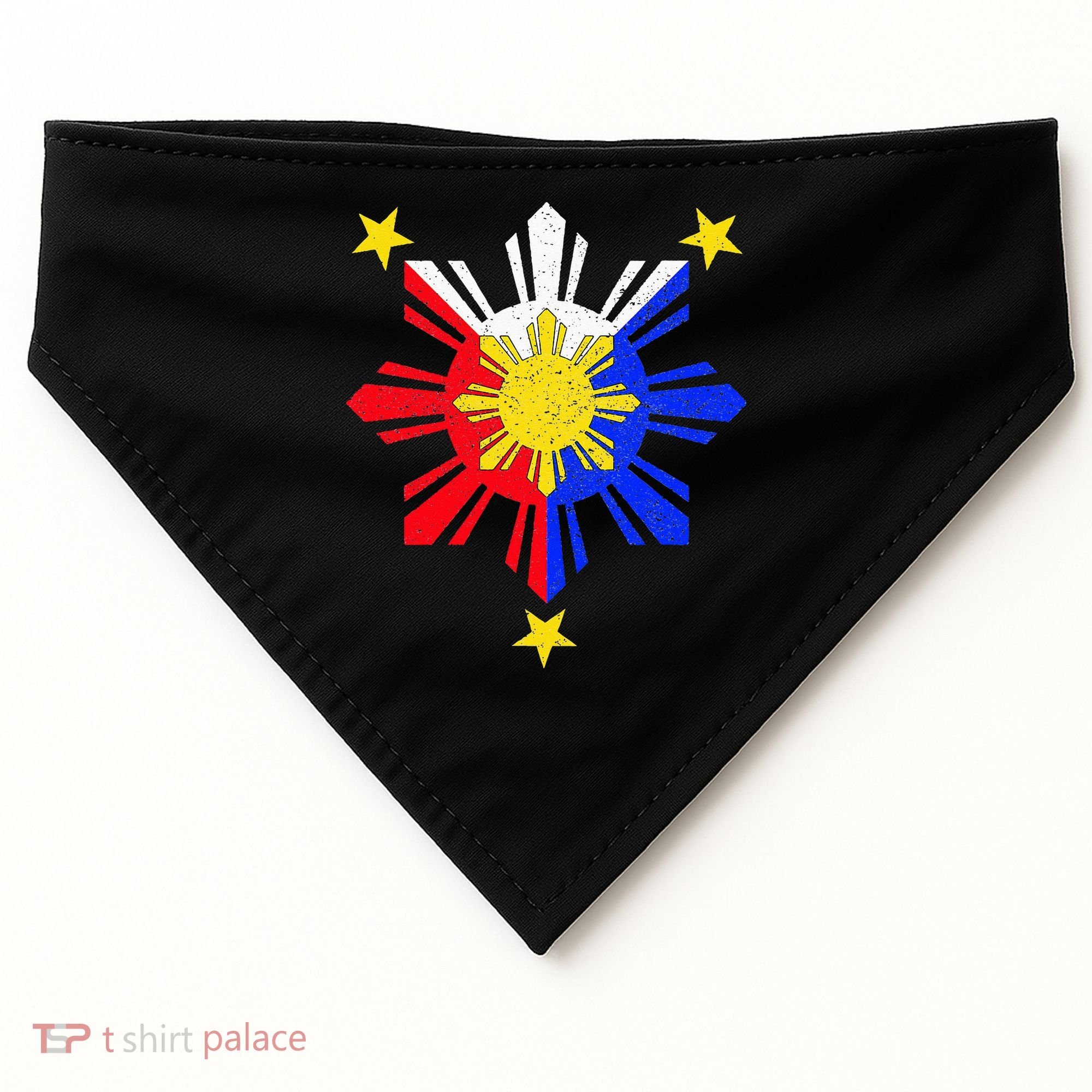 Pinoy Filipino Philippine Flag Sun USA-Made Doggie Bandana