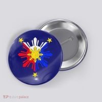 Pinoy Filipino Philippine Flag Sun Button thumb 0
