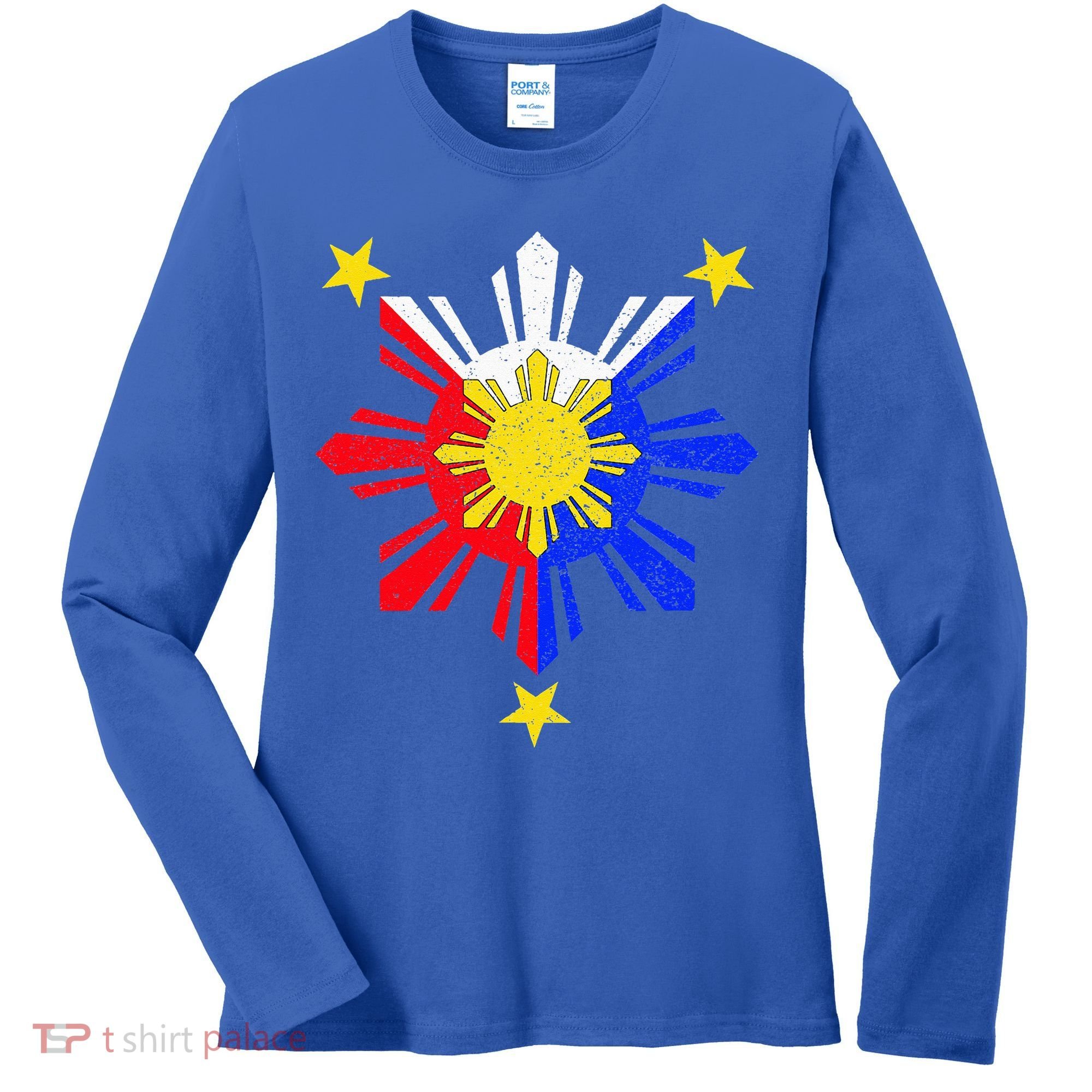 Pinoy Filipino Philippine Flag Sun Women's Long Sleeve Shirt